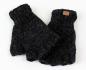 Preview: ANTHRAZITFARBENE FINGERLINGE HALBFINGERLINGE 100% WOLLE HANDARBEIT NEPAL