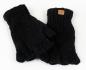 Preview: SCHWARZE FINGERLINGE HALBFINGERLINGE 100% WOLLE HANDARBEIT NEPAL