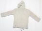 Preview: Kleine naturfarbene Kinderwolljacke Größe L 100% Wolle Handarbeit Nepal Hoodie