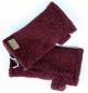 Preview: DUNKELROTE KINDER PULSWÄRMER STULPEN HANGESTRICKT 100% WOLLE NEPAL HANDWARMER