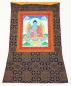 Preview: Thangka des Medizinbuddha im blauen Brokatrahmen handgemalt Nepal