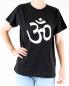 Preview: SCHWARZES OM T-SHIRT GRÖßE XL AUS 100% BAUMWOLLE  NEPAL HANDBEDRUCKT