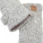 Preview: GRAUE PULSWÄRMER STULPEN HANGESTRICKT 100% SCHAFSWOLLE
