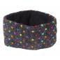 Preview: Anthrazitfarben bunt gemustertes Stirnband 100% Wolle mit Fleece gefüttert Handarbeit Nepal