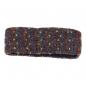 Preview: Braunes bunt gemustertes Stirnband 100% Wolle mit Fleece gefüttert Handarbeit Nepal