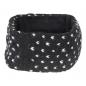 Preview: Schwarzes gemustertes Stirnband 100% Wolle mit Fleece gefüttert Handarbeit Nepal