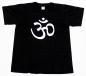 Preview: SCHWARZES OM T-SHIRT GRÖßE M AUS 100% BAUMWOLLE  NEPAL HANDBEDRUCKT