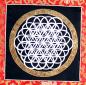 Preview: Om Mandala Thangka im Brokatrahmen handgemalt Nepal Buddhismus Nr.37 Meditation