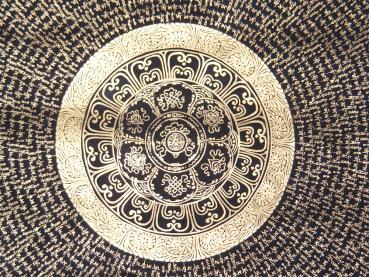OM MANDALA THANGKA MIT TIBETISCHEN GLÜCKSSYMBOLEN