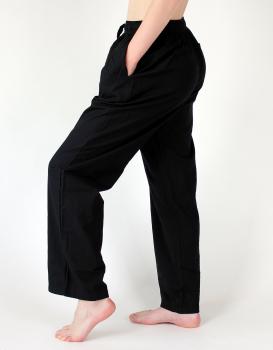 Preview: SCHWARZE BEQUEME HOSE AUS NEPAL 100% BAUMWOLLE Gr.L