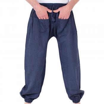 Blaue Ballonhose mit Taschen Handarbeit aus Nepal