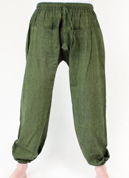 Preview: Grüne Ballonhose mit Taschen Handarbeit aus Nepal