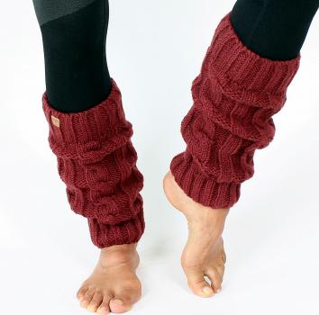 Preview: DUNKELROTE BEINSTULPEN HANDARBEIT AUS NEPAL 100% SCHAFSWOLLE