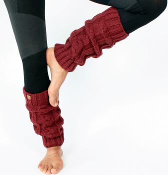 Preview: DUNKELROTE BEINSTULPEN HANDARBEIT AUS NEPAL 100% SCHAFSWOLLE