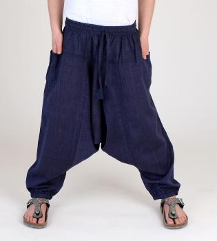 Tolle blaue Aladin Kinderhose Haremshose Einheitsgröße Handarbeit Nepal