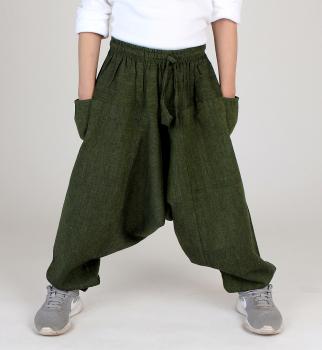 Tolle grüne Aladin Kinderhose Haremshose Einheitsgröße Handarbeit Nepal