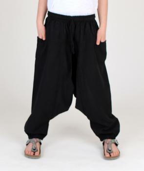 Tolle schwarze Aladin Kinderhose Haremshose Einheitsgröße Handarbeit Nepal