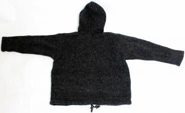 Preview: ANTHRAZITFARBENE KINDERWOLLJACKE GRÖßE L 100% SCHAFSWOLLE HANDARBEIT AUS NEPAL