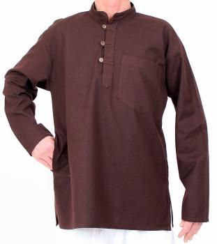 Preview: Braunes Traditionshemd Nepal / Fisherman / Kurta Gr.XL