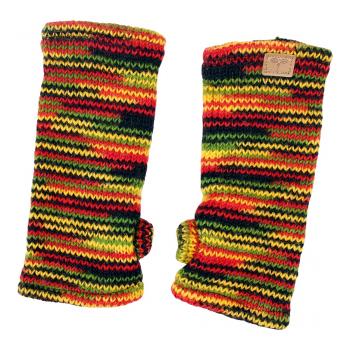 Preview: BUNTE PULSWÄRMER STULPEN HANGESTRICKT 100% SCHAFSWOLLE