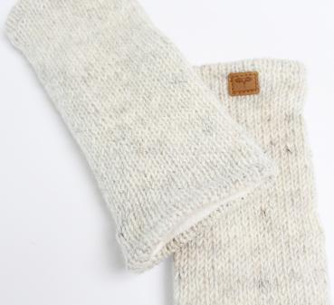 Preview: NATURFARBENE PULSWÄRMER STULPEN HANGESTRICKT 100% SCHAFSWOLLE ohne Daumen