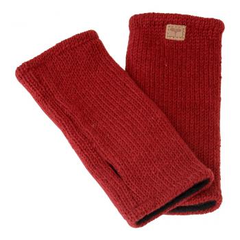 Rote Pulswärmer handgestrickt 100% Schafswolle ohne Daumen