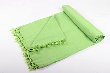 HELLGRÜNE GEWEBTE TAGESDECKE / ÜBERWURF EXTRA GROß CA.2,15 X 2,45M