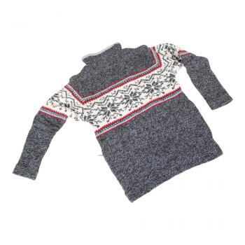 Preview: GRÖßE L  Herrlicher gestrickter Wollpullover 100% Schafswolle Handarbeit Nepal