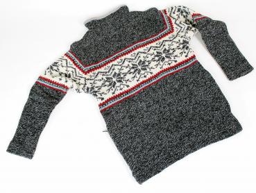 Preview: GRÖßE XXL  Herrlicher gestrickter Wollpullover 100% Schafswolle Handarbeit Nepal