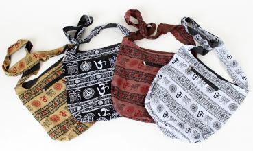 Preview: ORANGENE MIT OM + SYMBOLEN VERZIERTE TASCHE