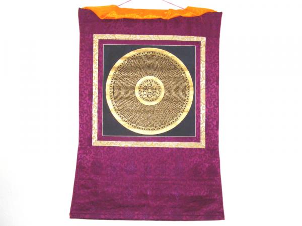 OM MANDALA THANGKA MIT TIBETISCHEN GLÜCKSSYMBOLEN