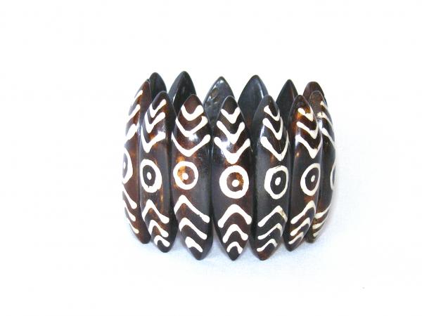 DUNKLES BÜFFELKNOCHENARMBAND "AUGE"
