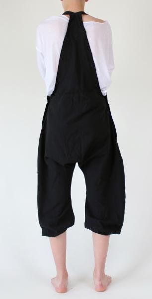 SCHWARZE KURZE KNIELANGE ALADIN LATZHOSE 100% BAUMWOLLE Gr.L