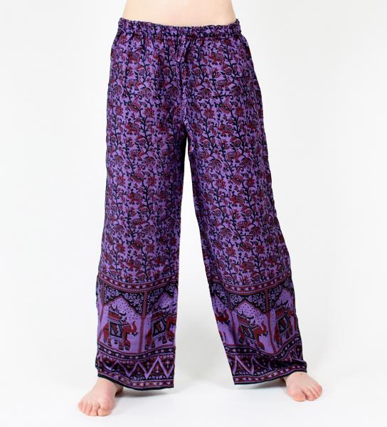 LILAFARBENE RELAXHOSE MIT ELEFANTEN * EINHEITSGRÖßE