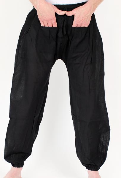 Schwarze Ballonhose mit Taschen Handarbeit aus Nepal