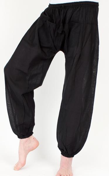 Schwarze Ballonhose mit Taschen Handarbeit aus Nepal