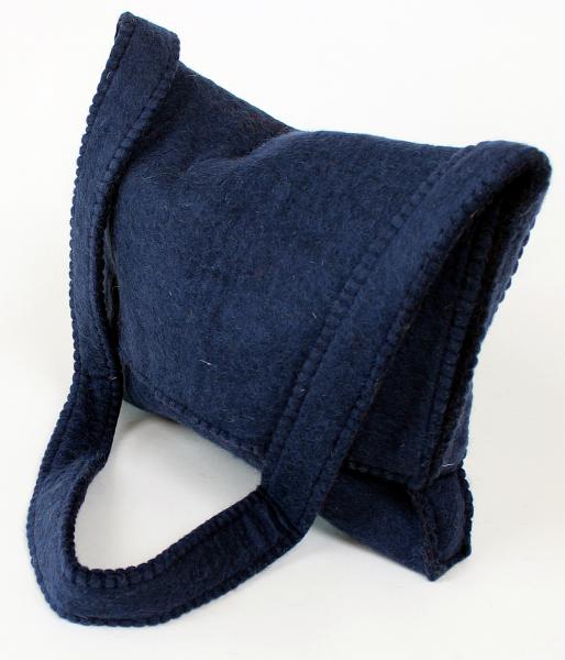 BLAUE FEINE FILZTASCHE AUS NEPAL MAßE: 30CM X 30CM
