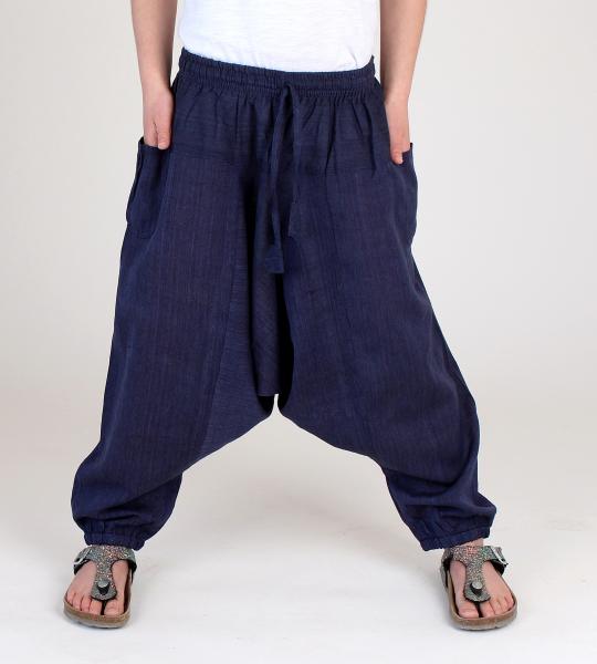Tolle blaue Aladin Kinderhose Haremshose Einheitsgröße Handarbeit Nepal