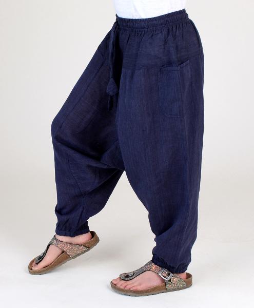 Tolle blaue Aladin Kinderhose Haremshose Einheitsgröße Handarbeit Nepal