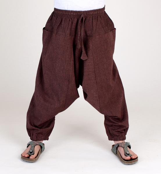 Tolle braune Aladin Kinderhose Haremshose Einheitsgröße Handarbeit Nepal