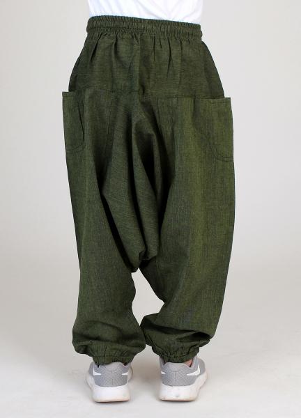 Tolle grüne Aladin Kinderhose Haremshose Einheitsgröße Handarbeit Nepal