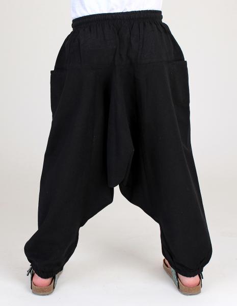 Tolle schwarze Aladin Kinderhose Haremshose Einheitsgröße Handarbeit Nepal