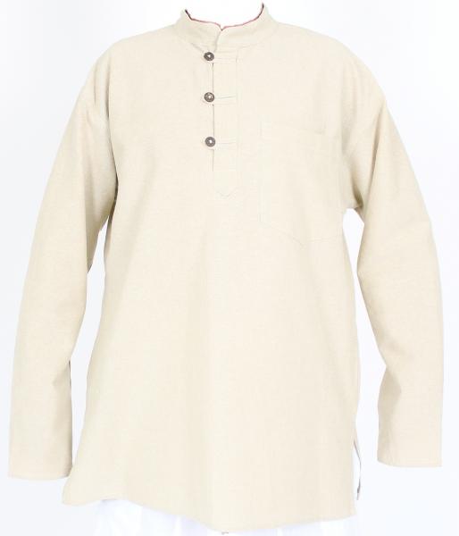 Naturfarbenes Traditionshemd Nepal / Fisherman / Kurta Gr.XL