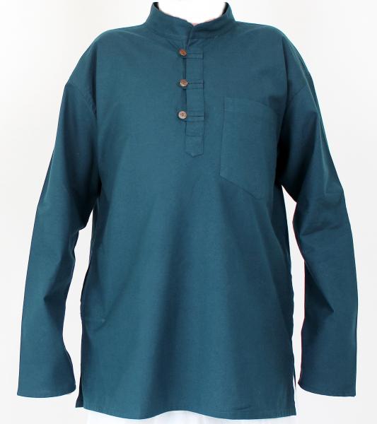Petrolfarbenes Traditionshemd Nepal / Fisherman / Kurta Gr.XXL