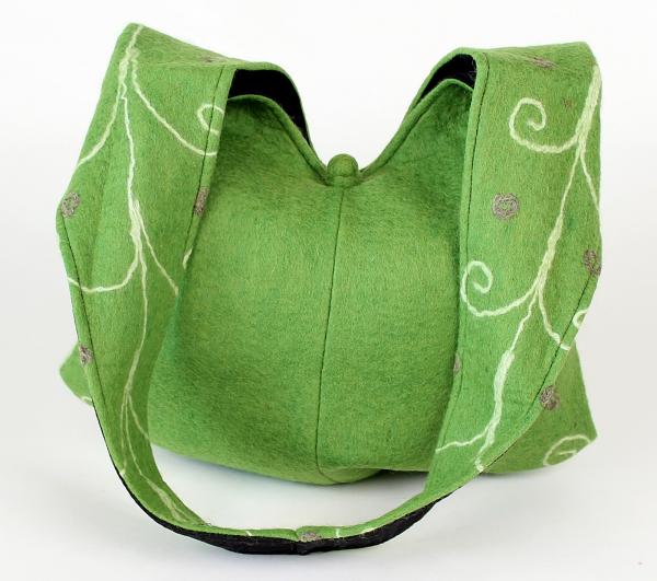 GROßE GRÜNE MÖNCHSTASCHE AUS FILZ MAßE: 37CM X43CM