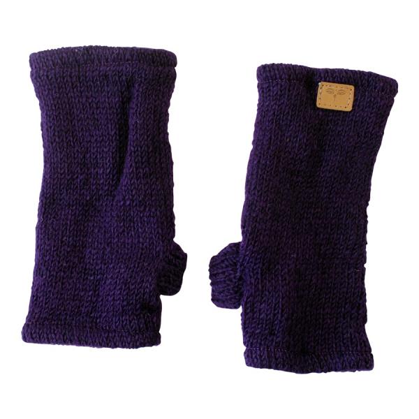 LILA PULSWÄRMER STULPEN HANGESTRICKT 100% SCHAFSWOLLE