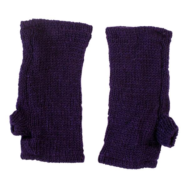 LILA PULSWÄRMER STULPEN HANGESTRICKT 100% SCHAFSWOLLE