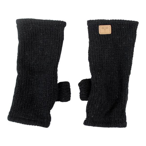 SCHWARZE PULSWÄRMER STULPEN HANGESTRICKT 100% SCHAFSWOLLE