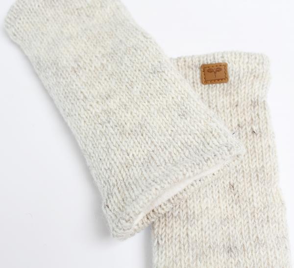 NATURFARBENE PULSWÄRMER STULPEN HANGESTRICKT 100% SCHAFSWOLLE ohne Daumen