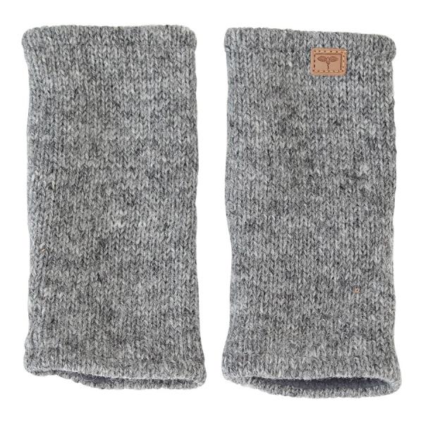 Mittelgraue Pulswärmer handgestrickt 100% Schafswolle ohne Daumen